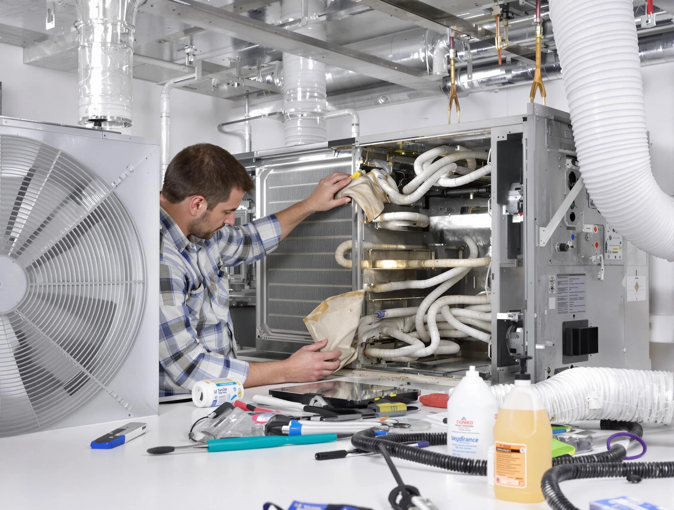 Grayson Air Duct Cleaning specialist performing precision AC coil cleaning in Grayson