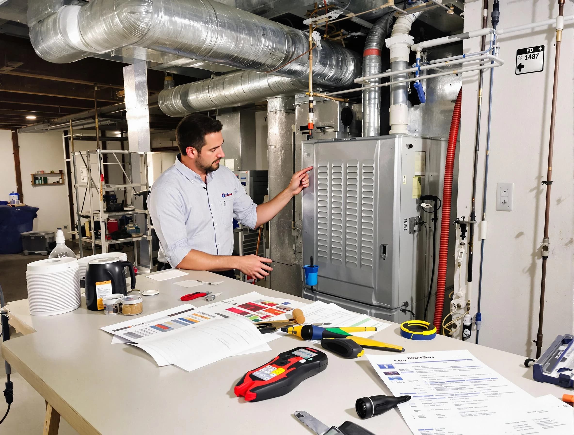 Grayson Air Duct Cleaning inspector conducting detailed filter system evaluation using professional diagnostic tools in Grayson