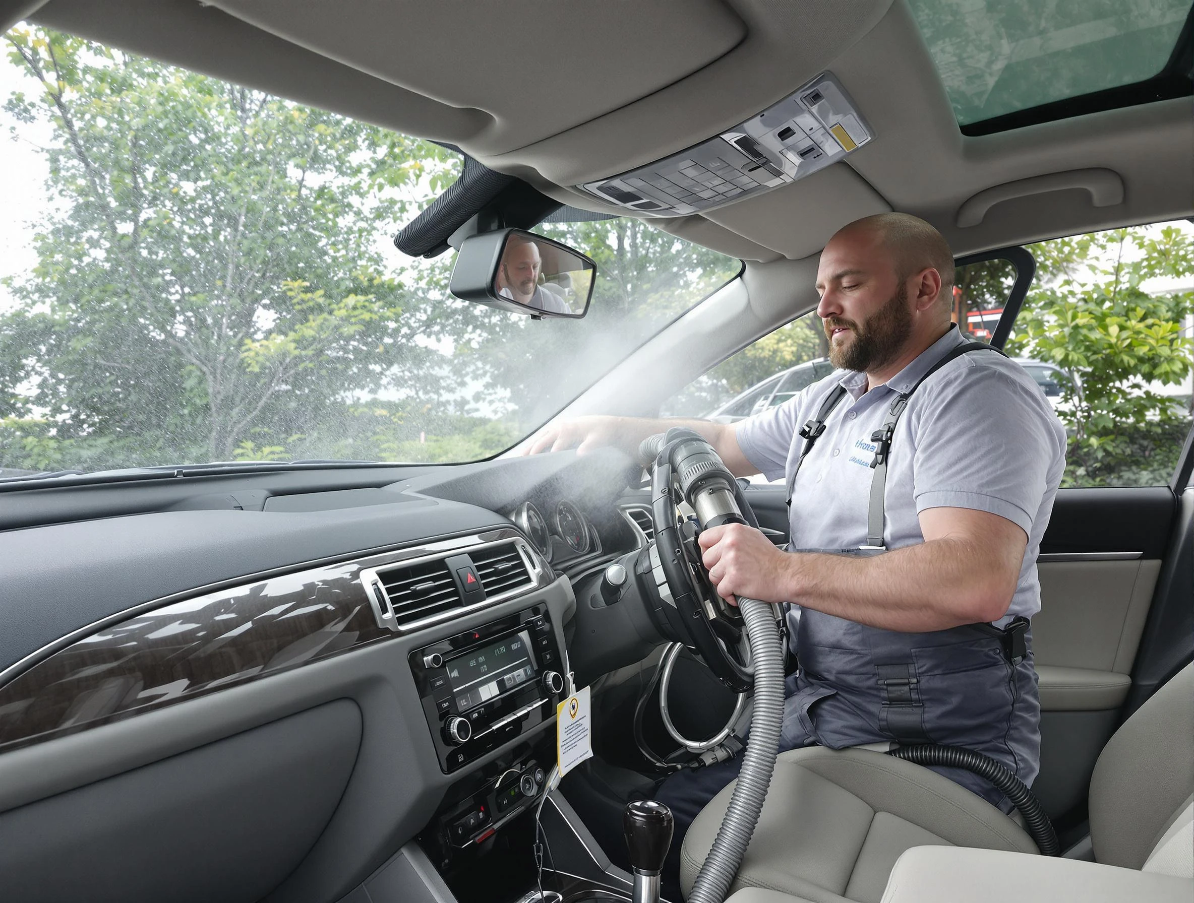 Grayson Air Duct Cleaning specialist performing professional car duct cleaning in Grayson